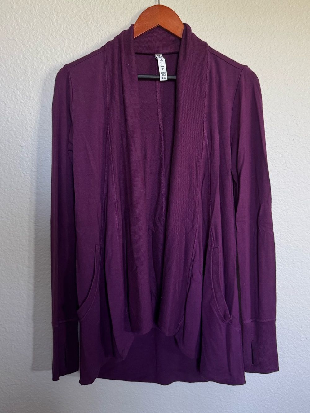 Athleta Modal Purple Cardigan Shrug Sweater XXS